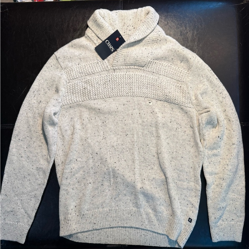 (Clearance) Chaps men's speckled shawl collar sweater.